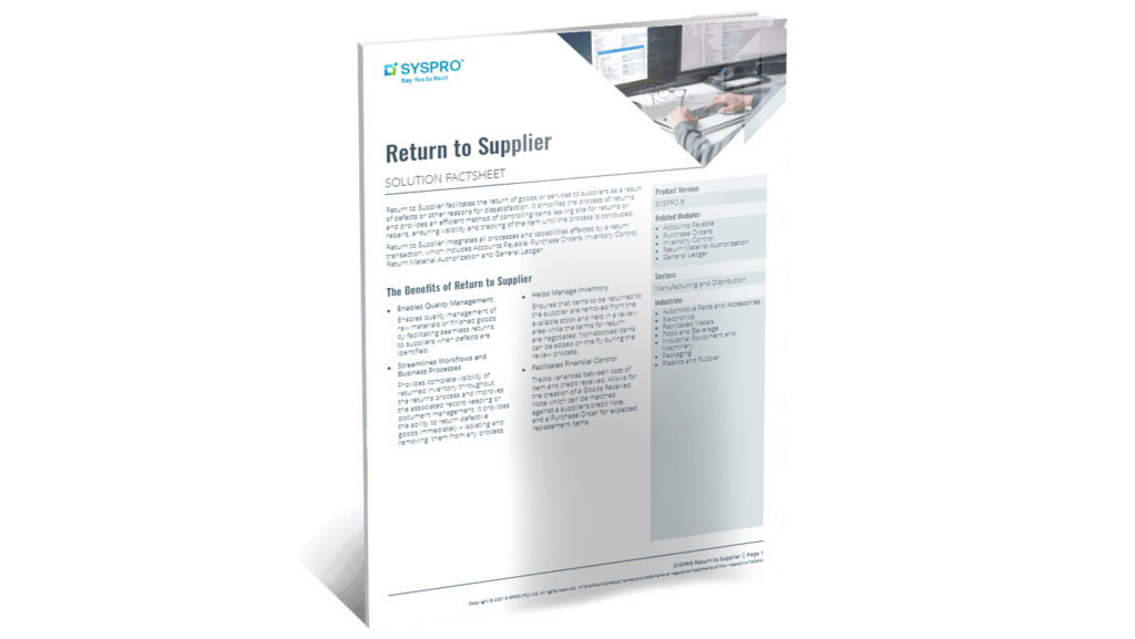 SYSPRO-ERP-software-system-return-to-supplier-factsheet
